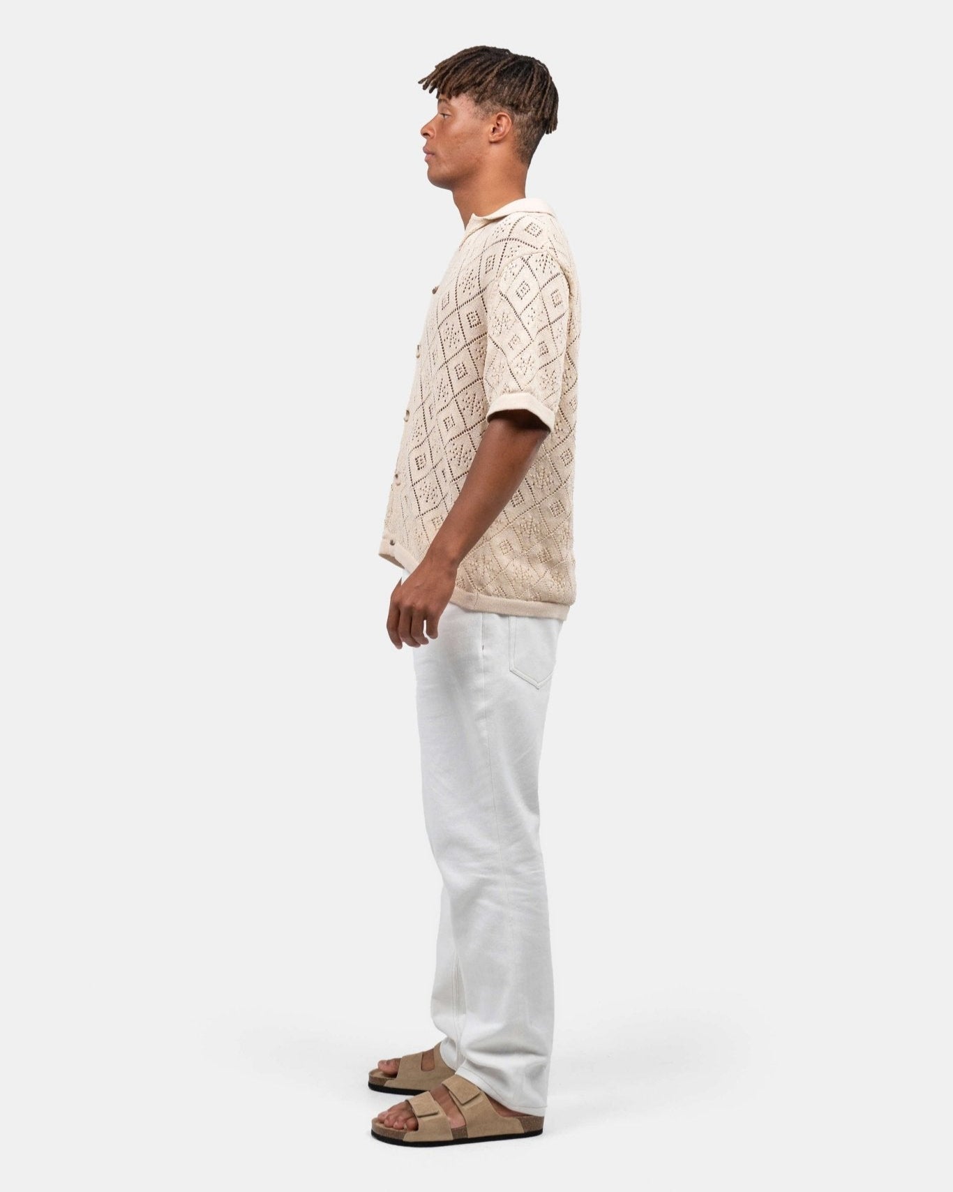 Kortærmet Crochet Skjorte Beige | Skagen - clothing.dk